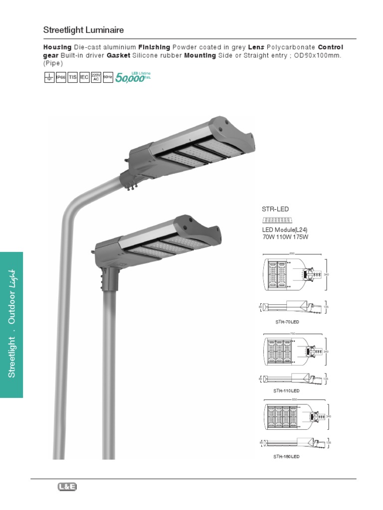 LED Streetlight Specifications and Models | PDF
