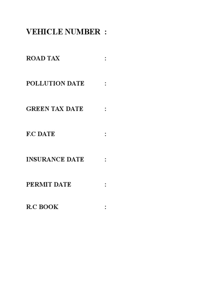Vehicle Document Deadlines | PDF | Law