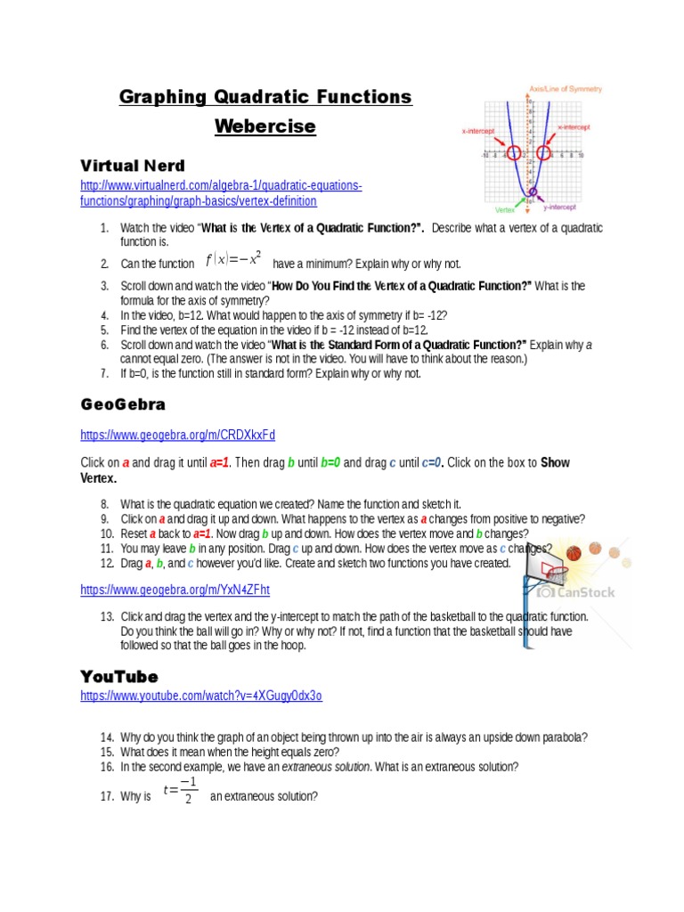 Understanding Quadratic Function Graphs | PDF | Teaching Methods ...