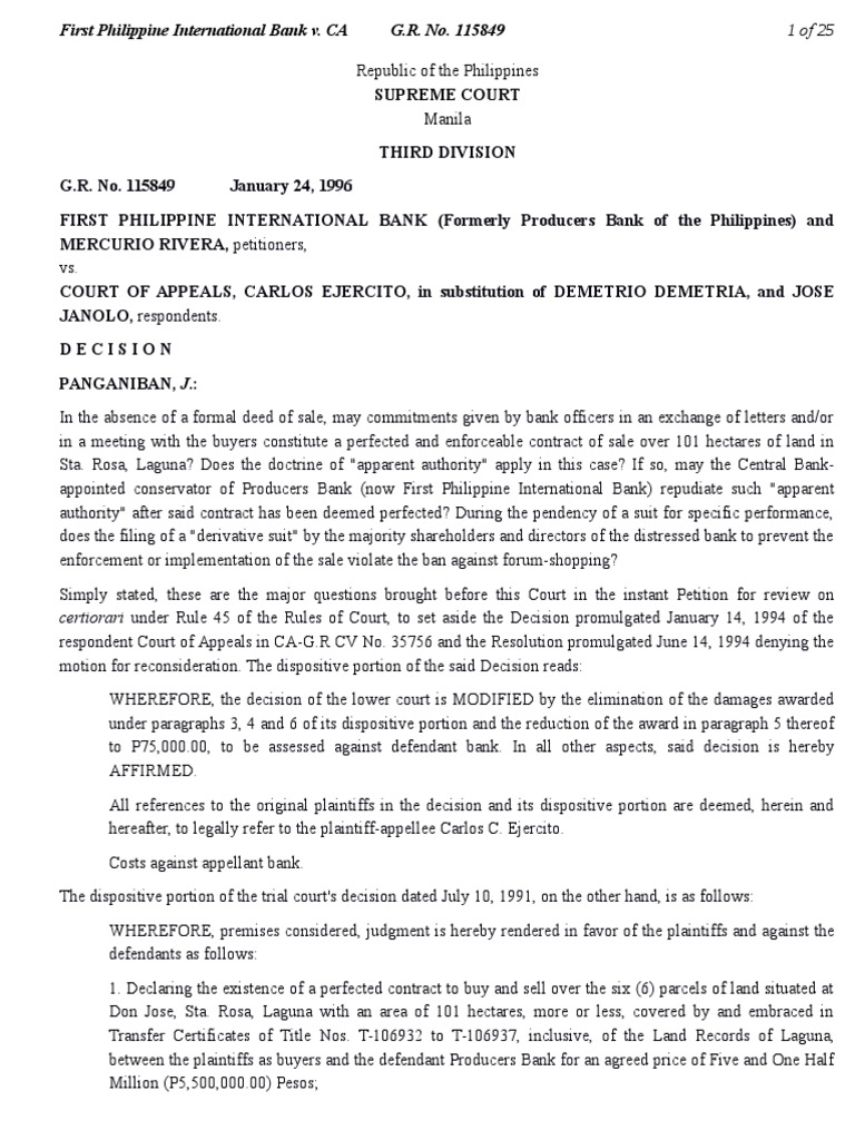 Supreme Court Ruling on Land Sale Dispute | PDF | Lawsuit | Pleading