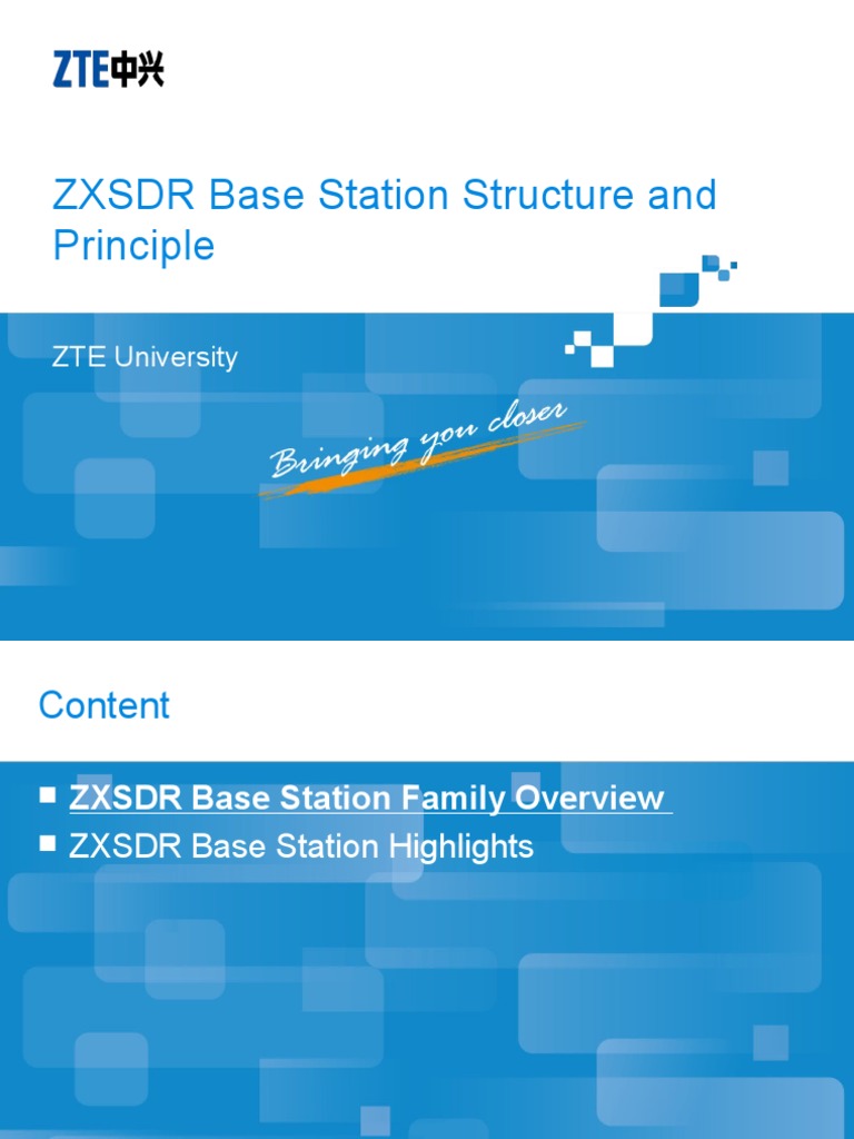 ZTE SDR BTS Node B Different Base Station Family Lte