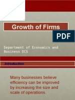 Growth of Firms: Department of Economics and Business DCS