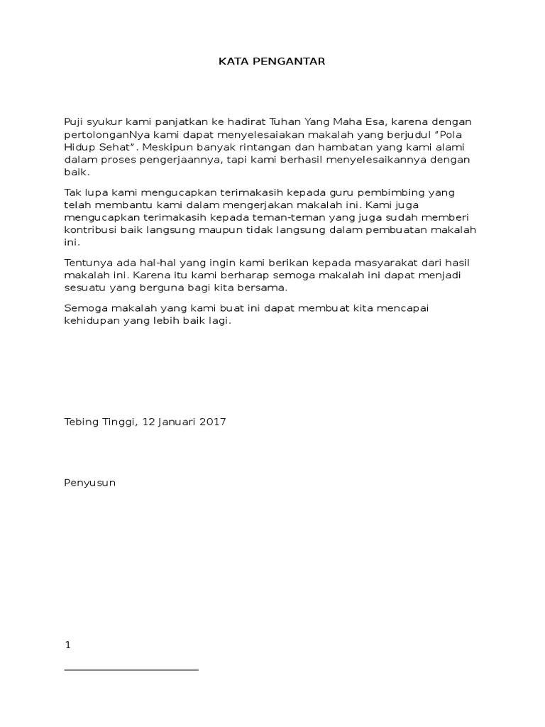 Makalah Pola Hidup Sehat