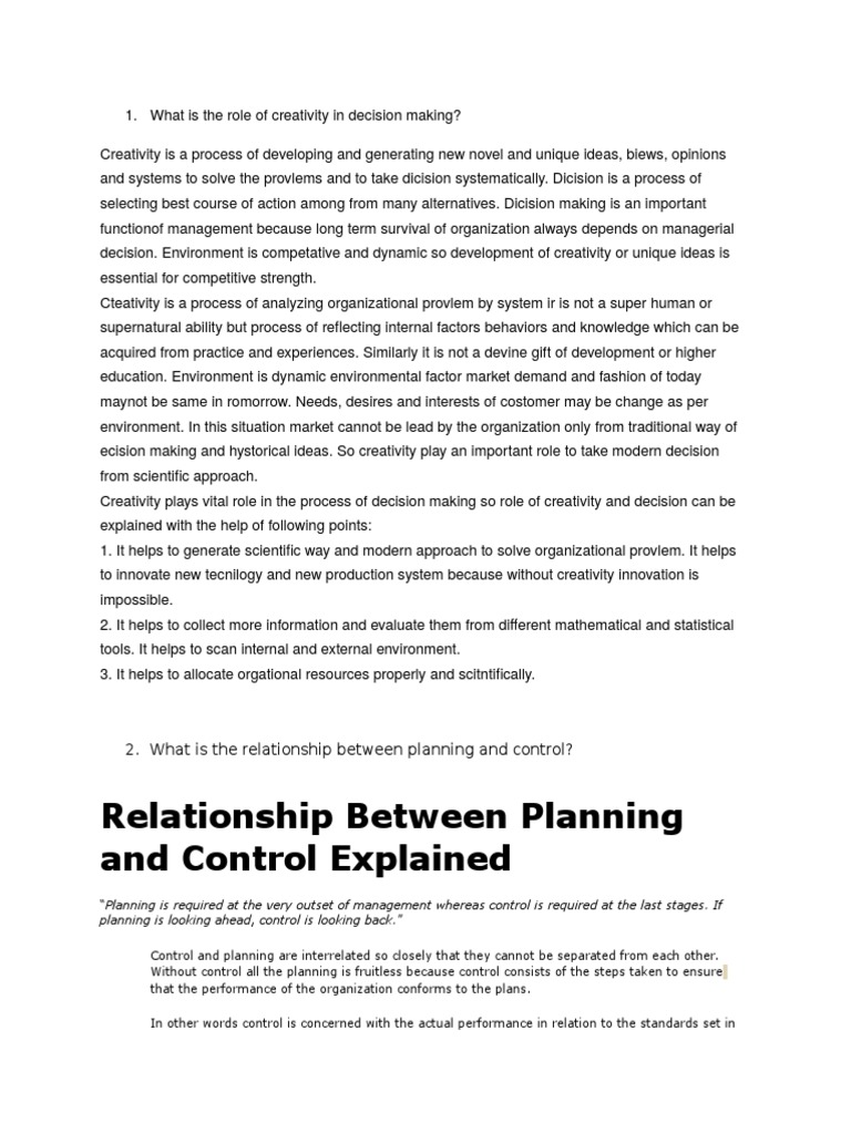 What Is The Role Of Creativity In Decision Making Pdf Creativity