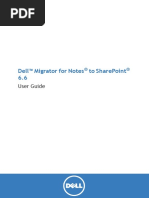 Migratorfornotestosharepoint 6.6 Userguide