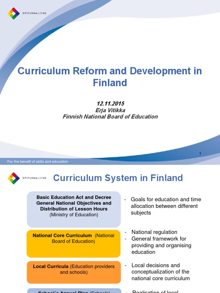 12.111.15 Curriculum Reform in Finland Vitikka PDF Educational