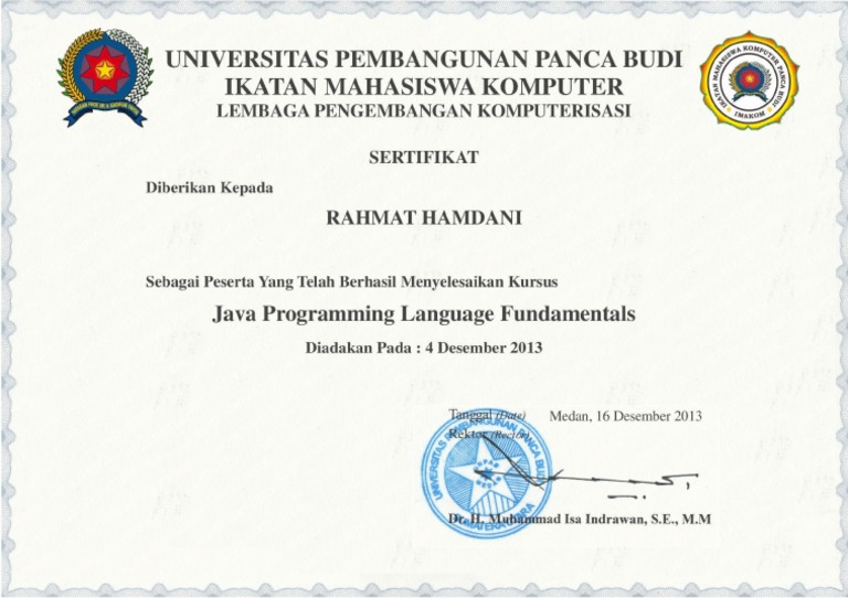 Sertifikat Java | PDF