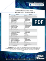 Pengumuman Lolos Seleksi Tulis Dan Jadwal Wawancara Oprec ITS Online 2016