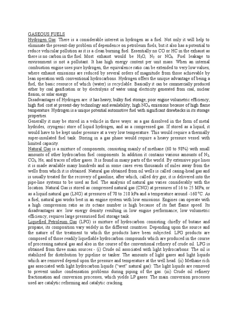 Gaseous Fuels PDF Natural Gas Fuels