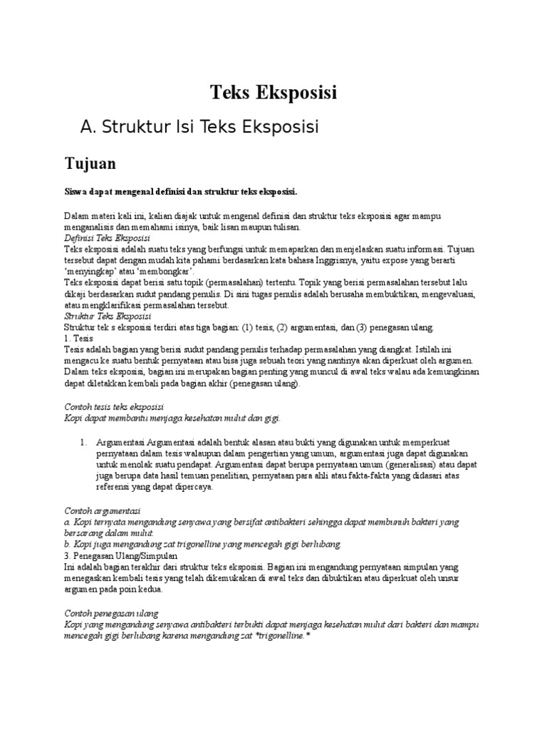 Contoh Menyunting Teks Eksposisi Masnurul