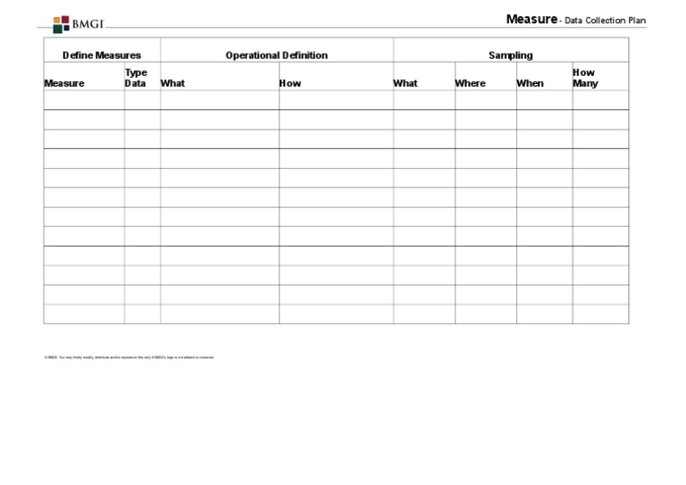 Data Collection Plan Template | PDF