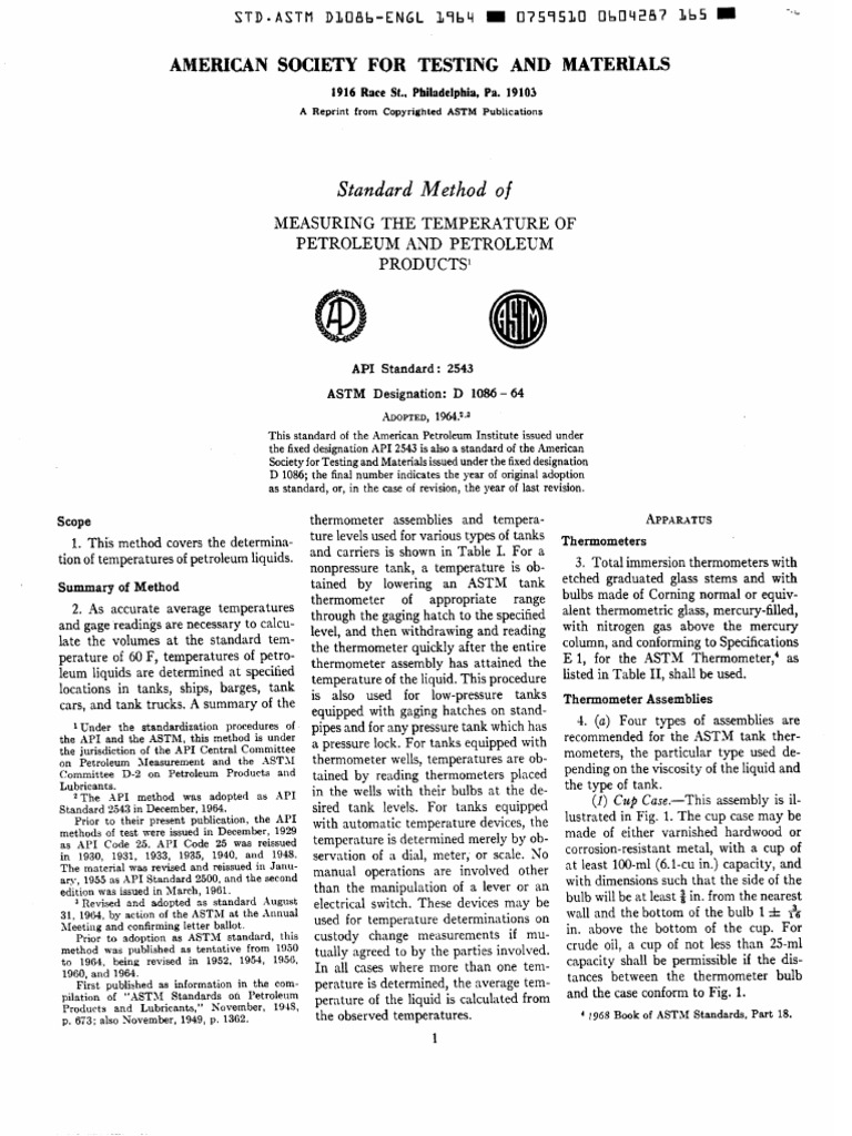 ASTM D 1086 Temperatura PDF PDF