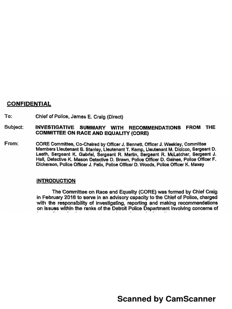 Detroit Police CORE Racial Inequality Report | PDF