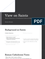 View On Saints: Roman Catholicism vs. Protestantism (Lutheran & Methodism) Kaitlyn Krinock