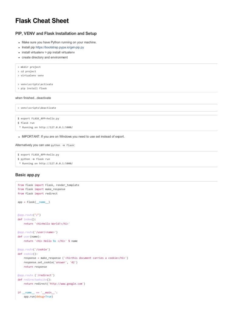 Flask Cheat Sheet PDF