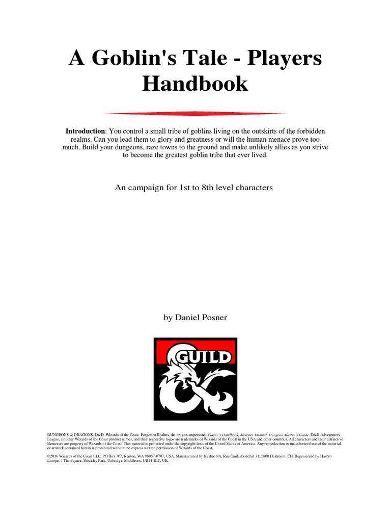 A Goblins Tale Players Handbook PDF | PDF | Wizards Of The Coast ...