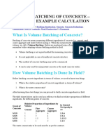 Volume Batching of Concrete