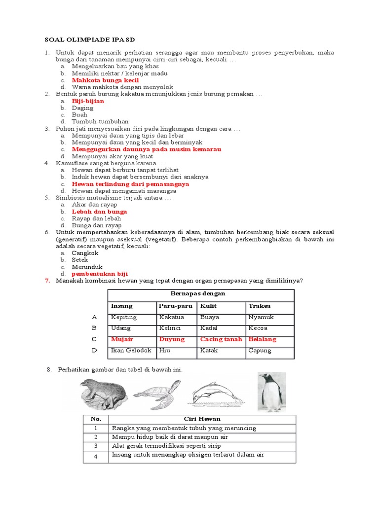 Soal Olimpiade Ipa Smp Kelas 9