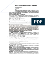 Cuestionario para Rally de Conocimientos Del Área de Humanidades