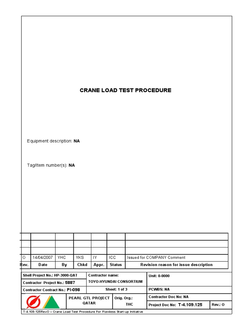Crane Load Test Procedure Crane (Machine) Industries