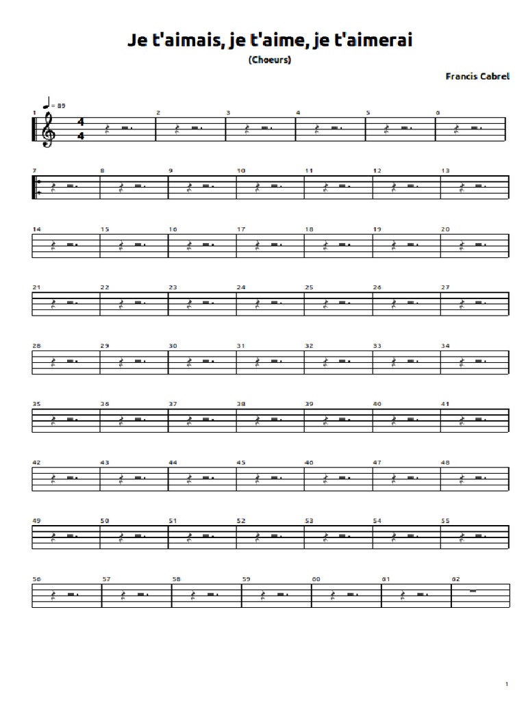Tabs Je T aimais Je T aime Et Je T aimerai Cabrel, Francis - Je T'aimais, Je T'aime, Je T'aimerai-3 | PDF