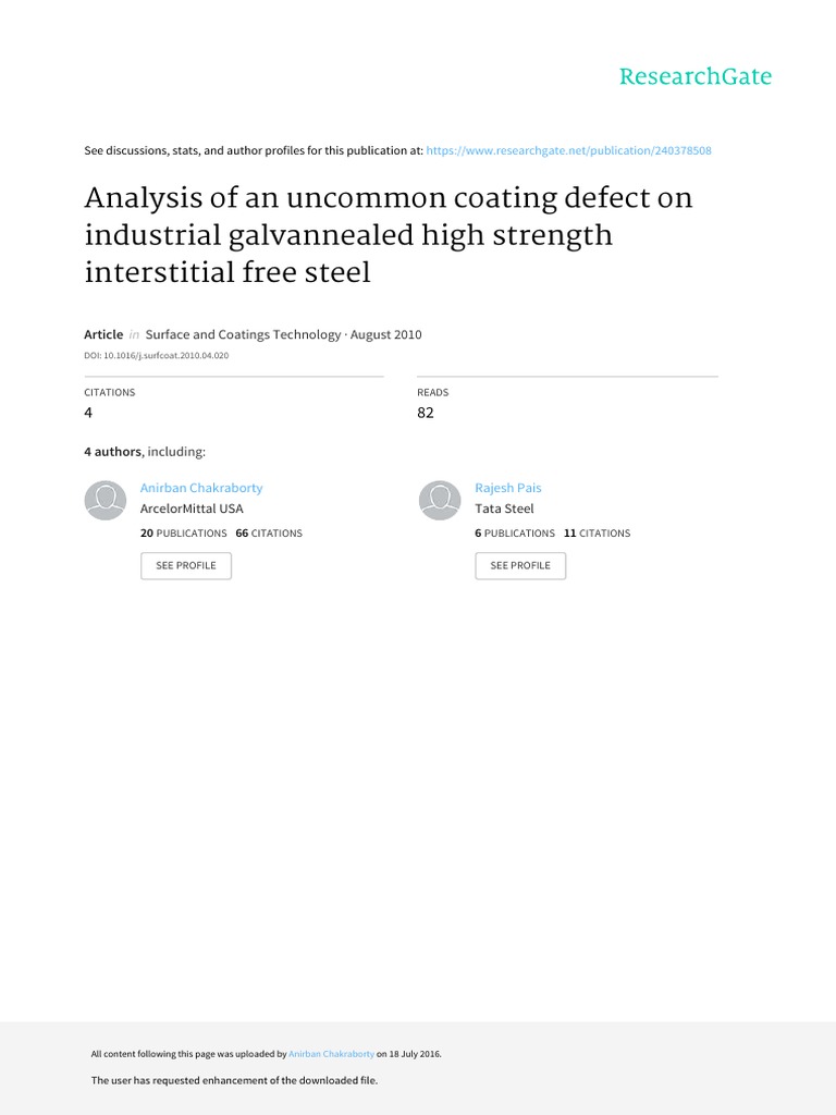 Analysis of An Uncommon Coating Defect On Industrial Galvannealed High