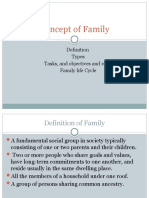 Concept of Family: Types Tasks, and Objectives and Roles Family Life Cycle