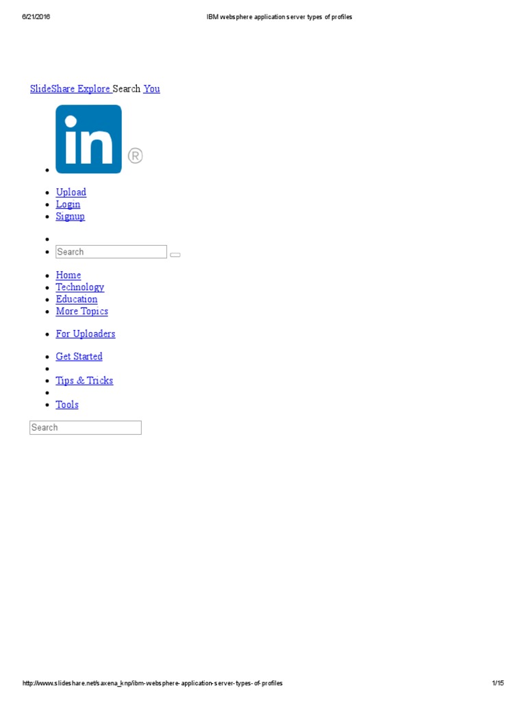 IBM Websphere Application Server Types of Profiles | PDF | Application ...