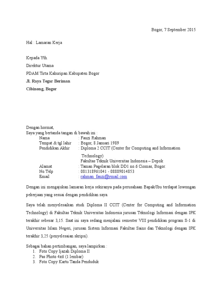 Surat Lamaran