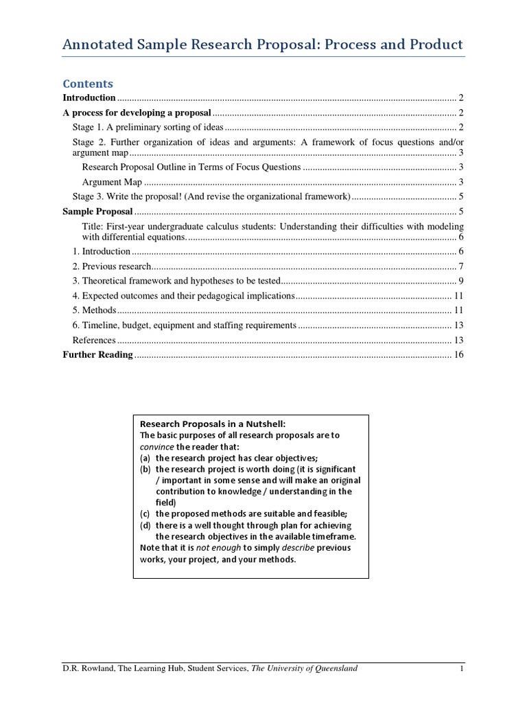 research proposal in pure mathematics