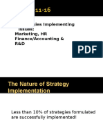 Strategies Implementing Issues: Marketing, HR Finance/Accounting & R&D