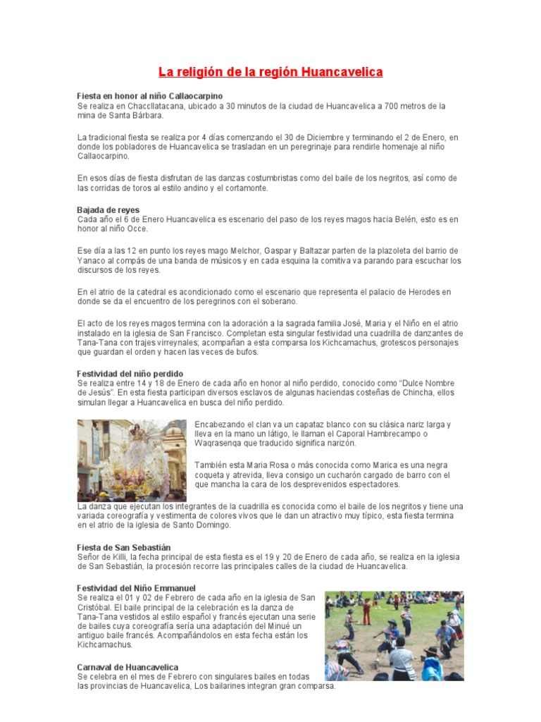 Religión y fiestas en Huancavelica | PDF | Religión y creencia