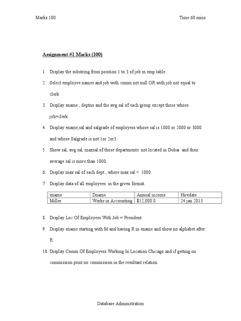 SQL Queries for Employee Data Analysis | PDF