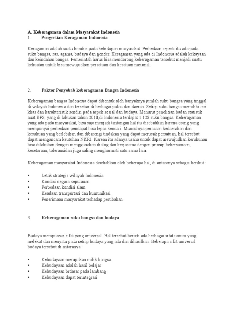 Penyebab Keberagaman Suku Bangsa Dan Budaya Di Indonesia