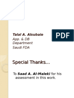 Talal A. Alsubaie: App. & DB Department Saudi FDA