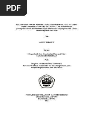 Contoh Cover Skripsi Unila Ide Judul Skripsi Universitas