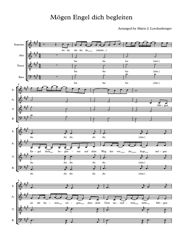 Mögen Engel Dich Begleiten (Choir)