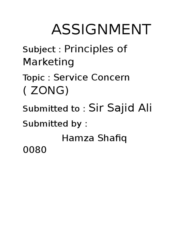 Assignment: (Zong) Sir Sajid Ali | PDF