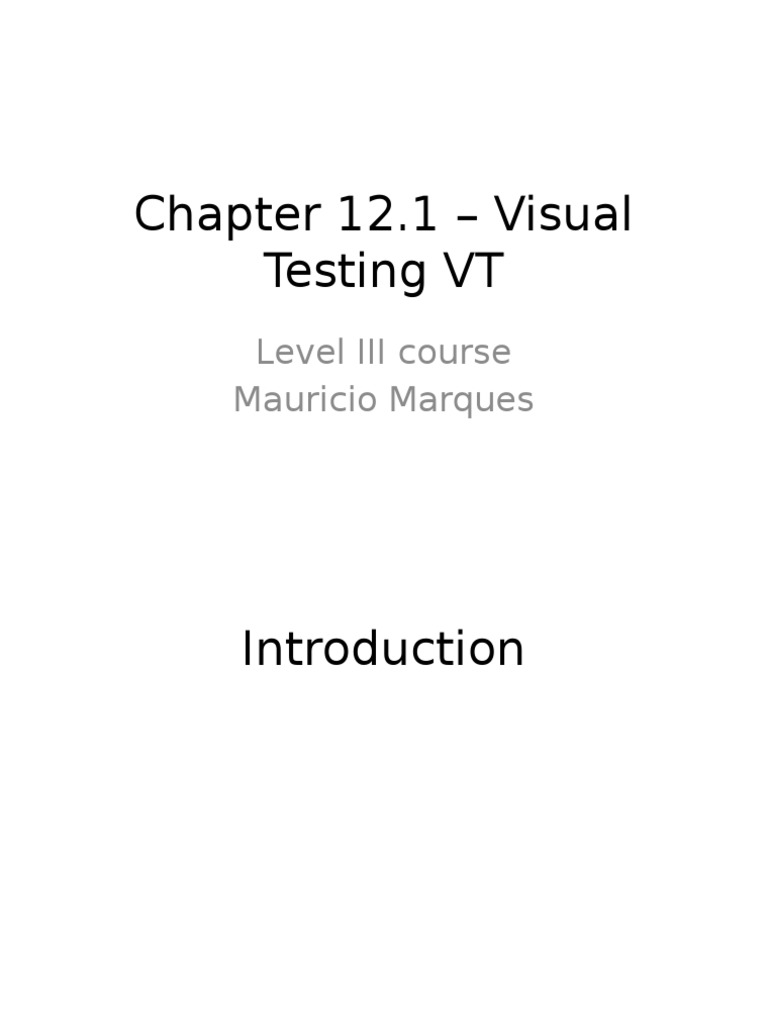Visual Testing Techniques for Level III | PDF | Technology & Engineering