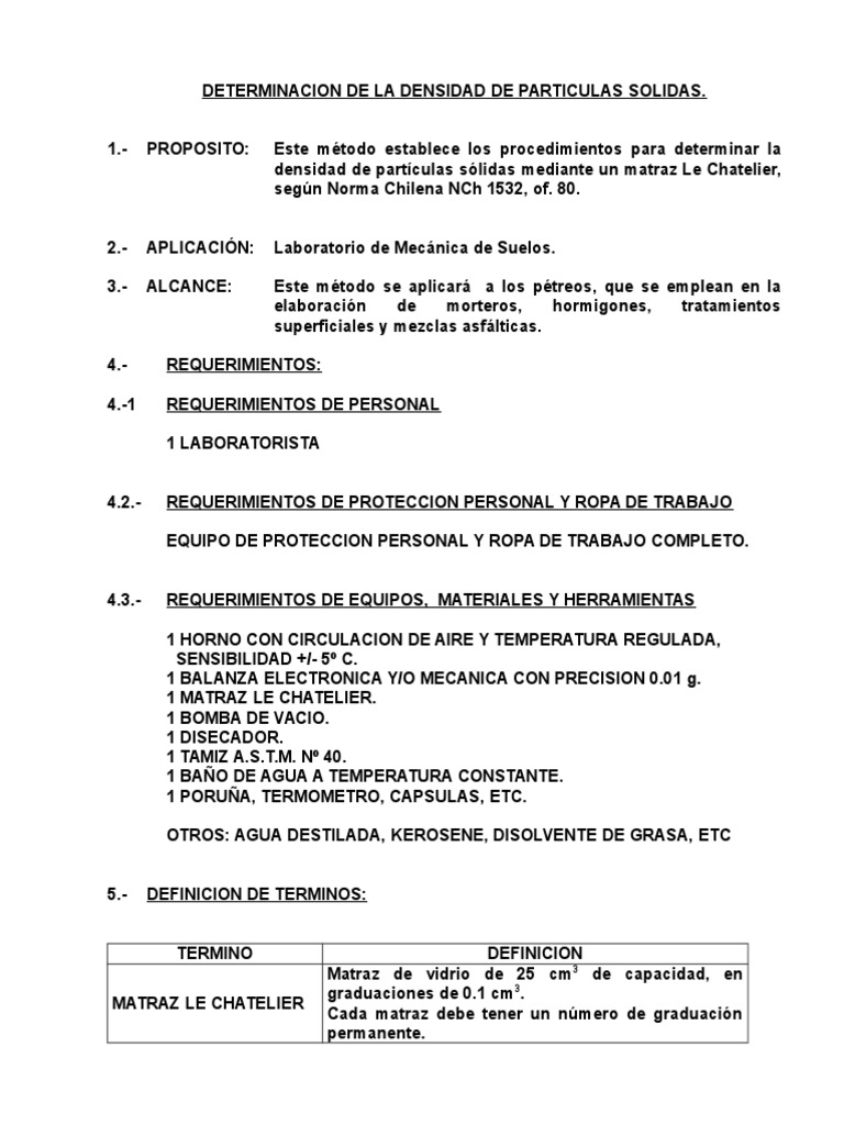 Densidad Particulas Solidas | PDF | Densidad | Mecánica de suelos