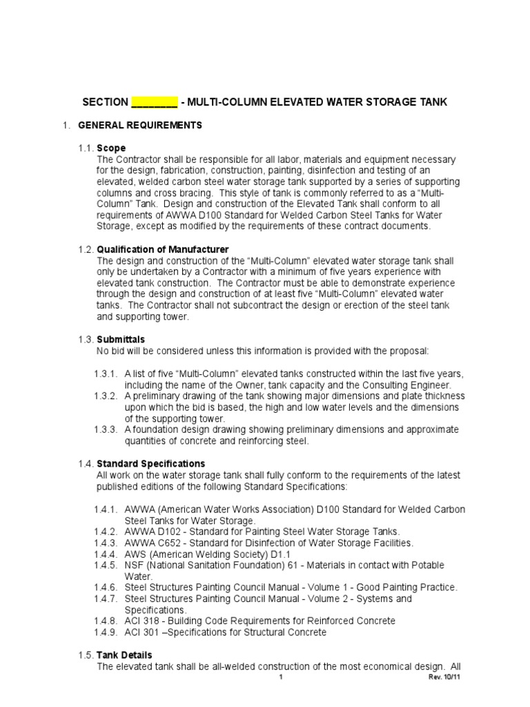 Elevated Water Tank Construction | PDF | Geotechnical Engineering ...