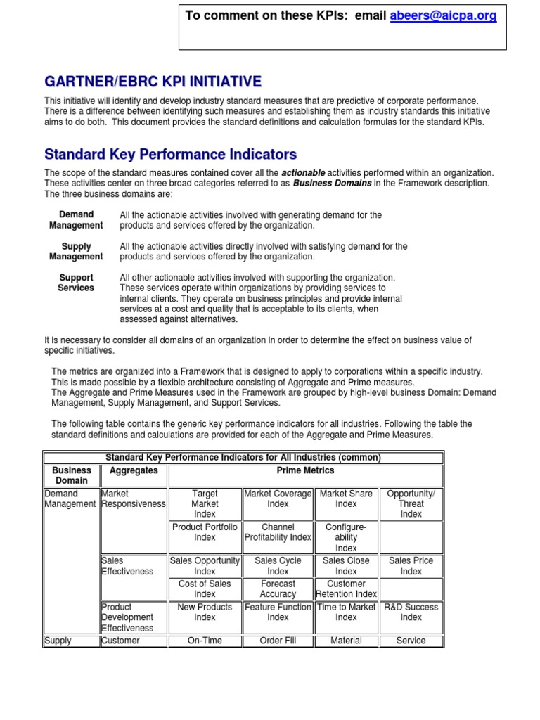 Industry Key Performance Indicators PDF | PDF | Service Level Agreement ...