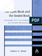 Andrew G. Shead The Open Book and The Sealed Book Jeremiah 32 in Its Hebrew and Greek Recensions JSOT Supplement Series 2002 PDF