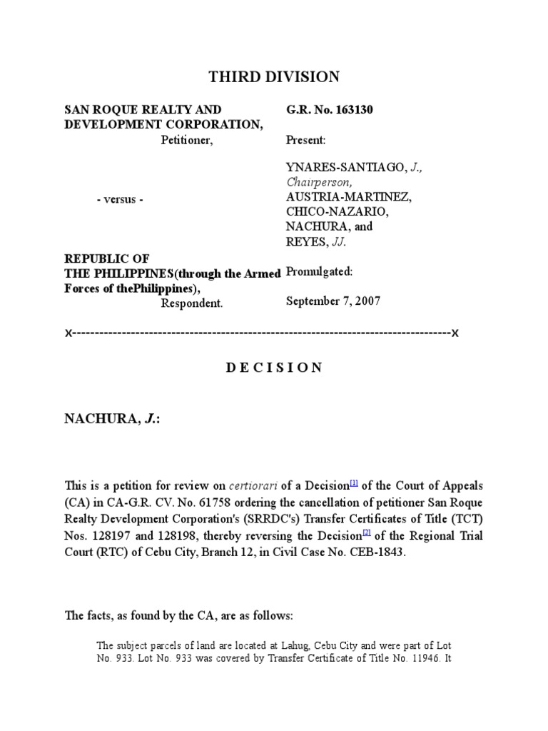 San Roque Realty PDF Eminent Domain Ownership