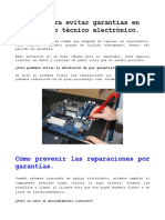 7 Pasos para Evitar Garantías en El Servicio Técnico Electrónico.