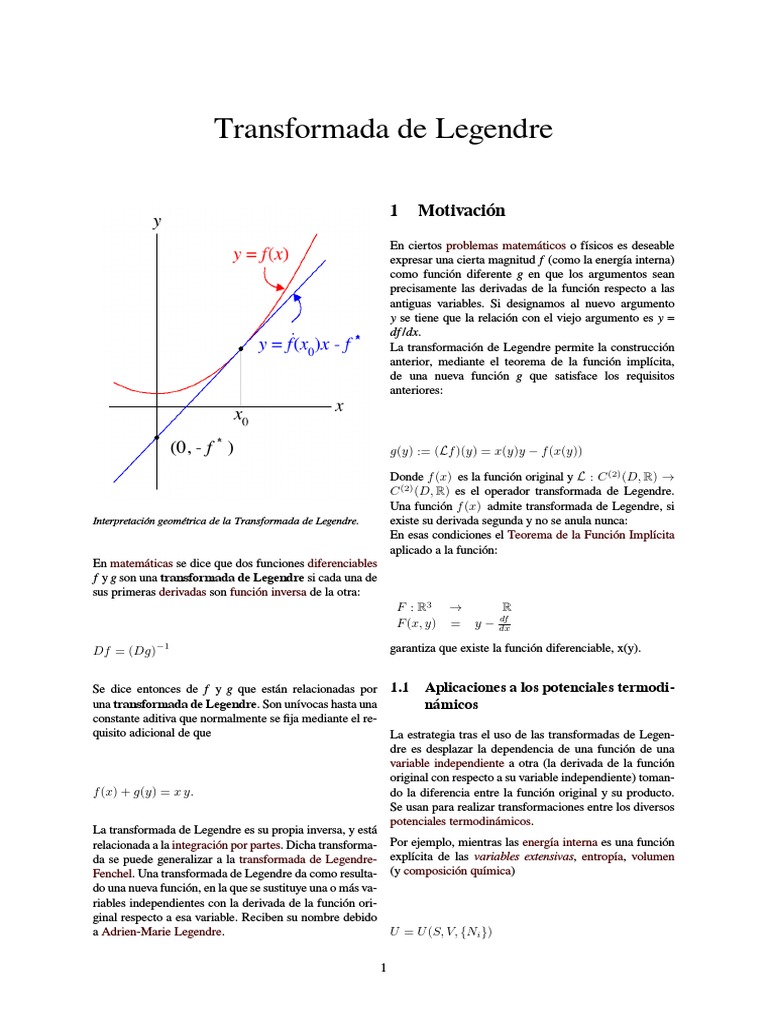 Transforme De Legendre Calcul _ Transformée De Legendre Principe – SNRTDE