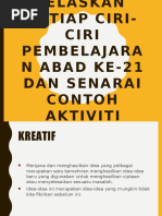 Jelaskan Setiap Ciri-Ciri Pembelajaran Abad Ke-21 Dan Senarai