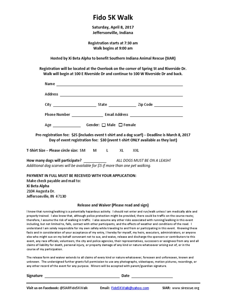 Walker Registration Form PDF Government Business