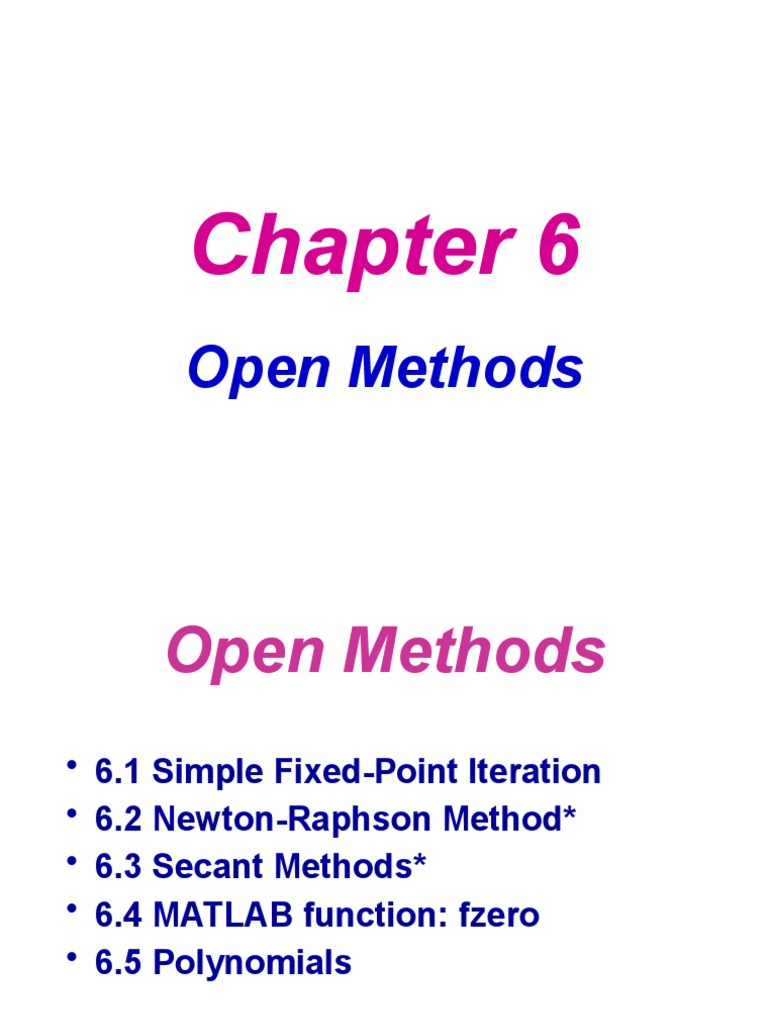 Open Methods for Root Finding | PDF | Algorithms | Computational Science