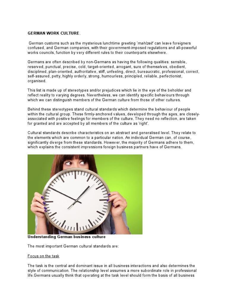 German Work Culture | PDF | Uncertainty | Etiquette